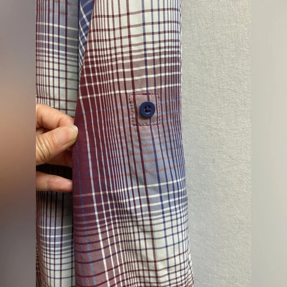 MEC Mountain Equipment Company  Ombre Plaid UV Protection button shirt Sz L - Picture 4 of 9